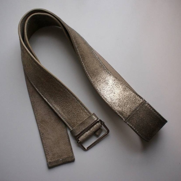 MARC JACOBS Leather Belt One Size Silver ITALY